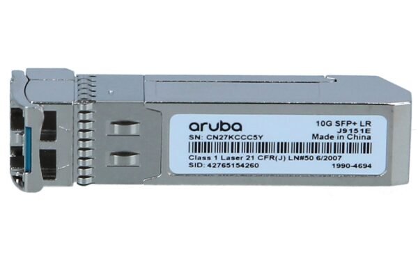 Aruba J9151E MMF 10G SFP+ 850nm Duplex LC LR 10km Optical Transceiver - Front